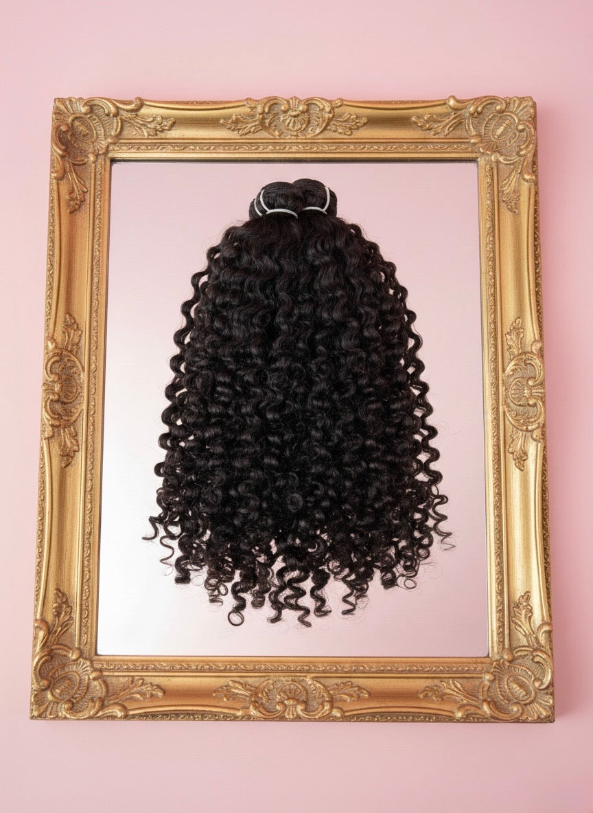 Three Raw Burmese Curly Bundles